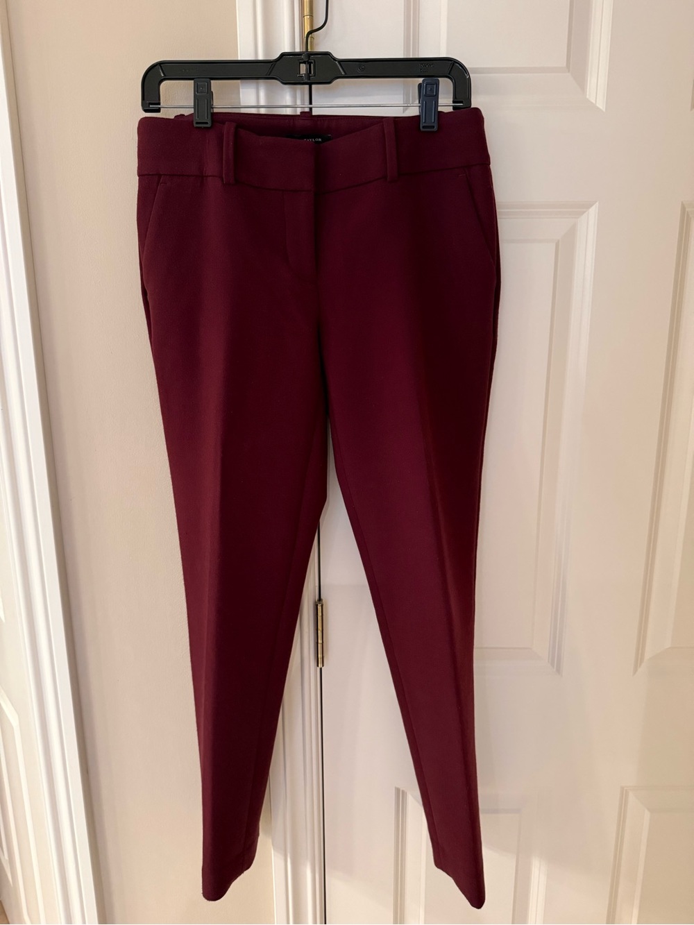 Ann Taylor Slim Burgundy Stretch Dress Pants